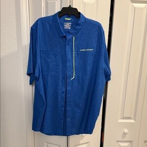 Under Armour Men's Casual Blue Button Down Shirt
